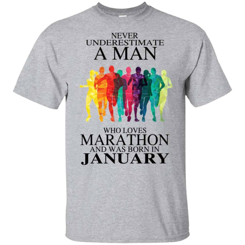 A Man Who Loves Marathon And Was Born In January T-Shirts, Hoodie, Tank