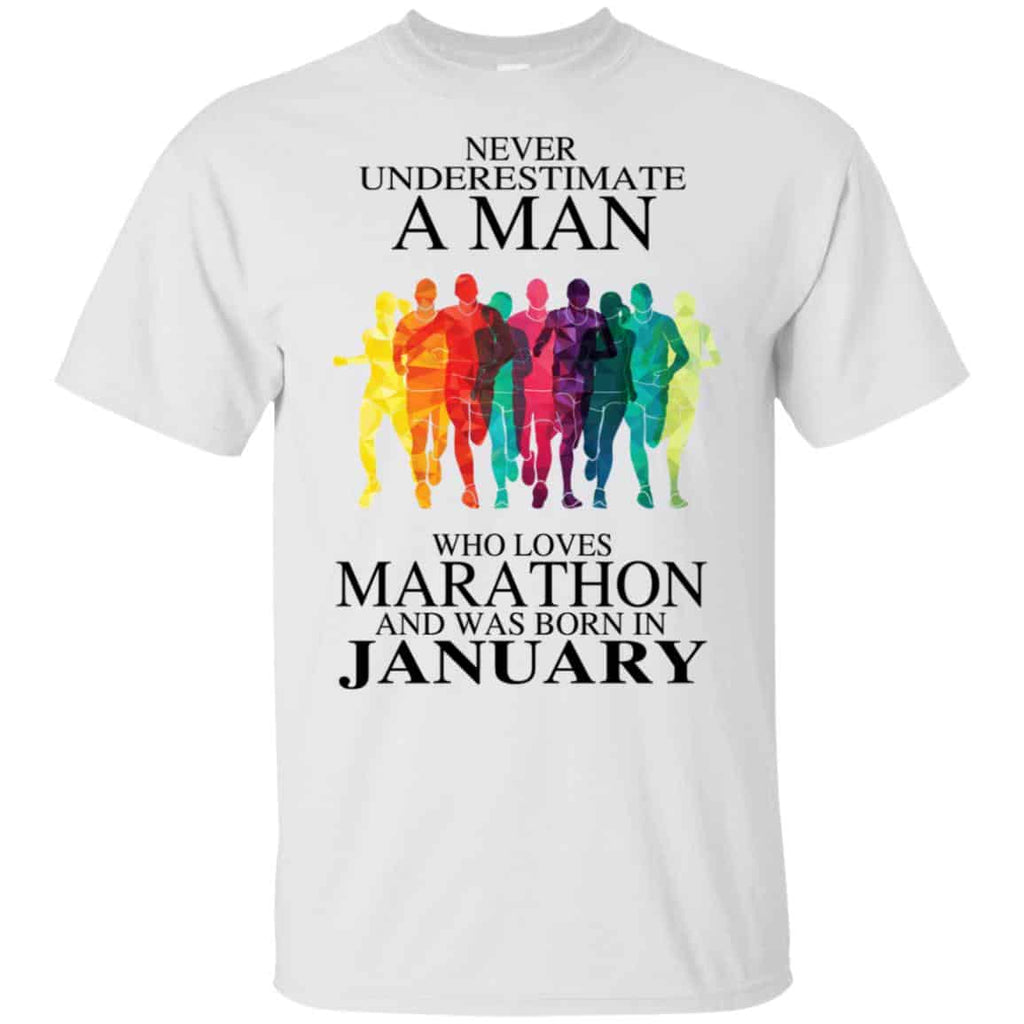 A Man Who Loves Marathon And Was Born In January T-Shirts, Hoodie, Tank