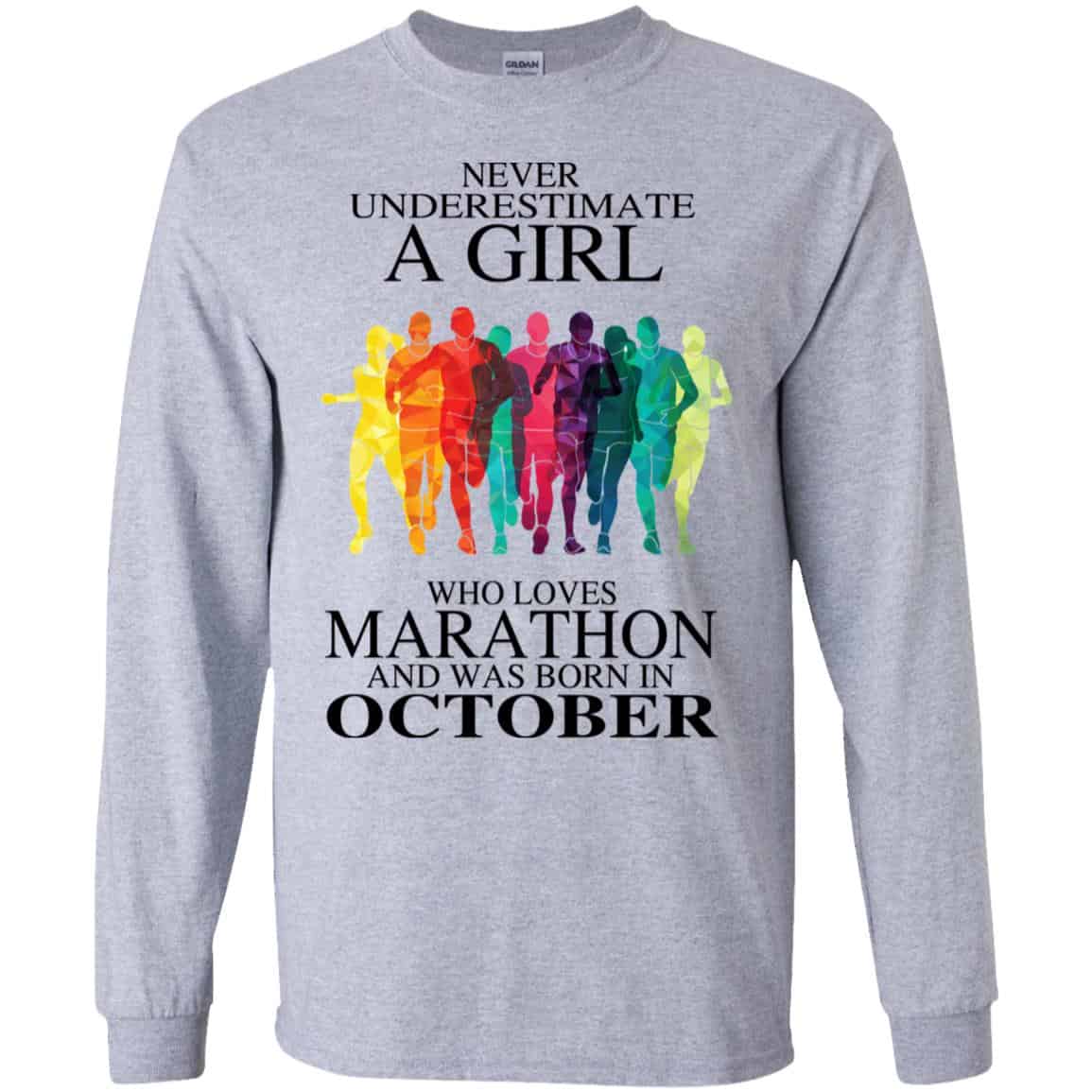 A Girl Who Loves Marathon And Was Born In October T-Shirts, Hoodie, Tank