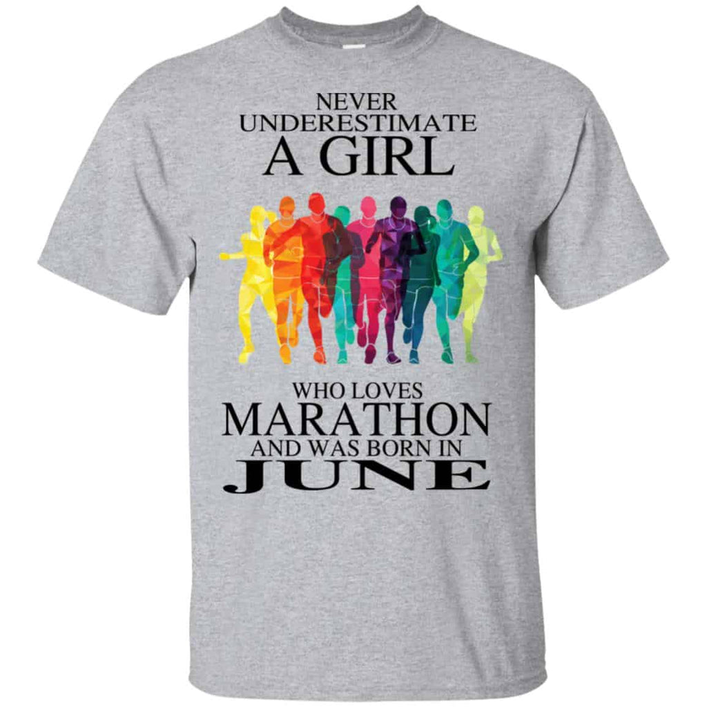 A Girl Who Loves Marathon And Was Born In June T-Shirts, Hoodie, Tank
