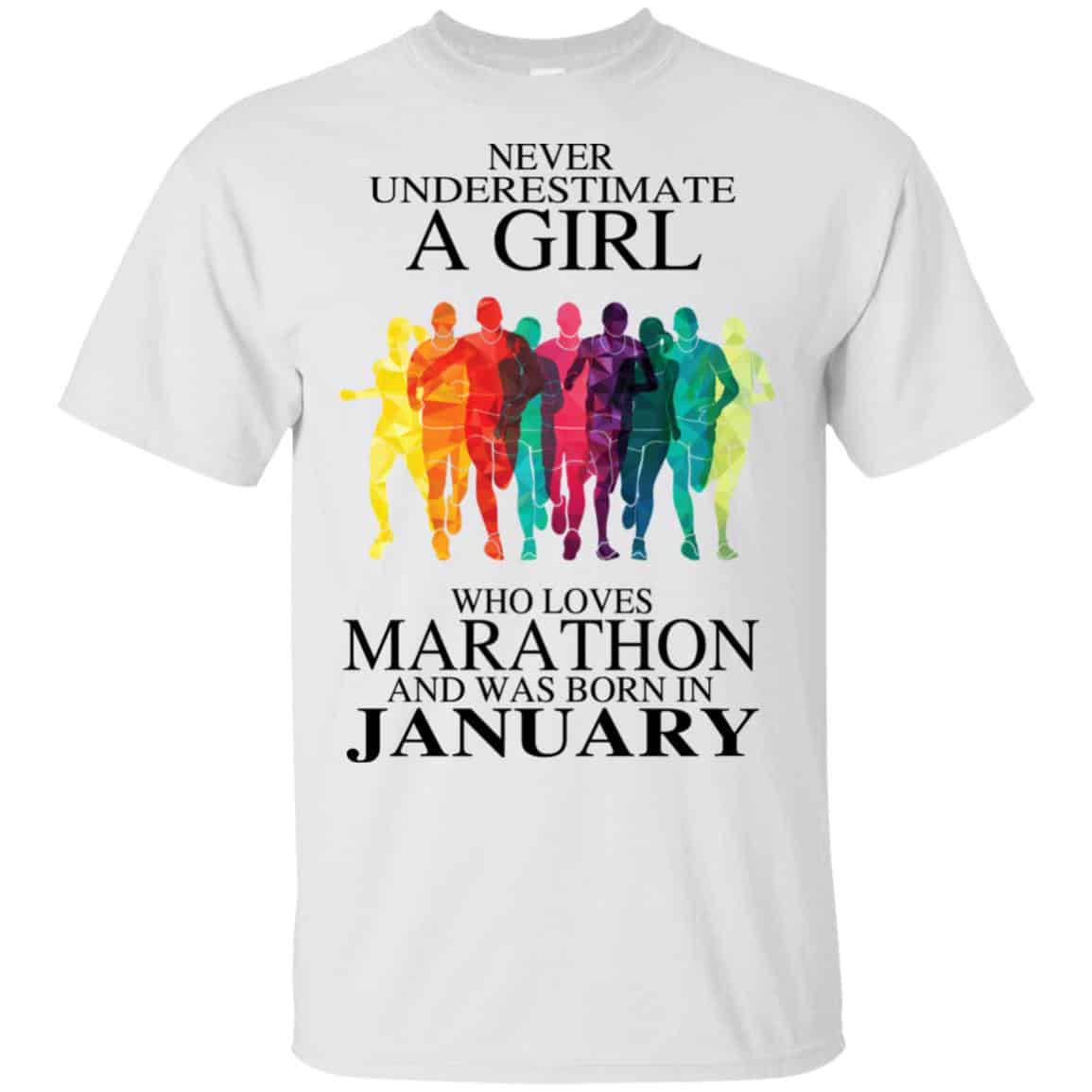 A Girl Who Loves Marathon And Was Born In January T-Shirts, Hoodie, Tank