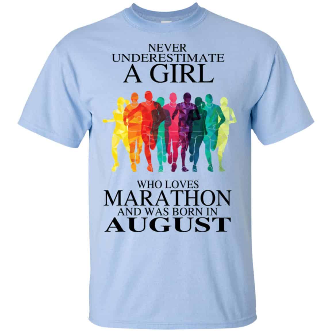 A Girl Who Loves Marathon And Was Born In August T-Shirts, Hoodie, Tank