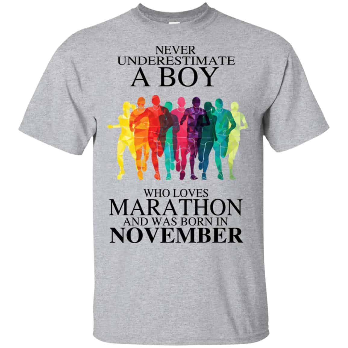 A Boy Who Loves Marathon And Was Born In November T-Shirts, Hoodie, Tank