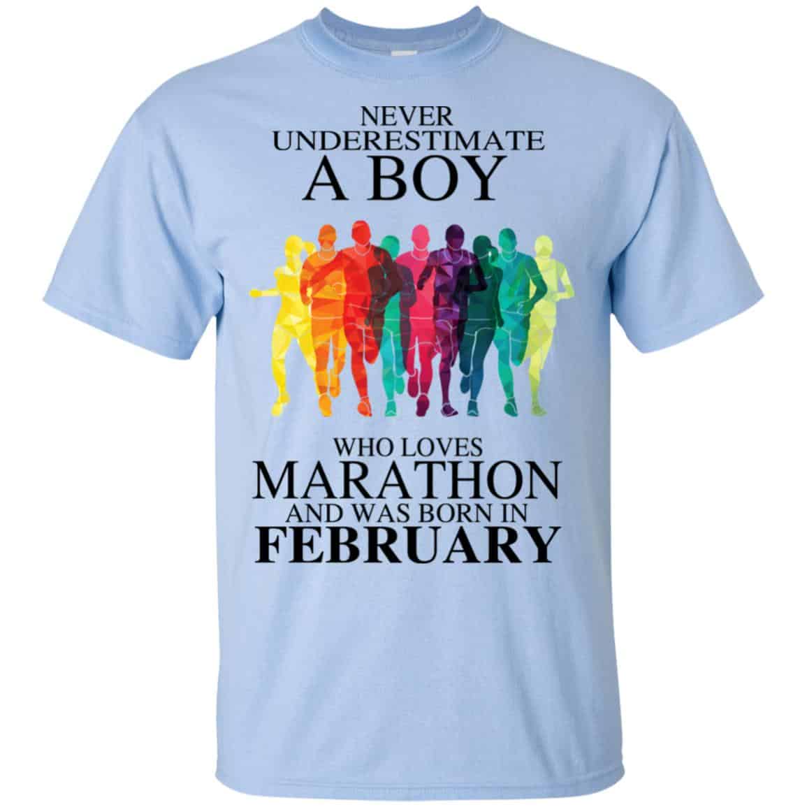 A Boy Who Loves Marathon And Was Born In February T-Shirts, Hoodie, Tank