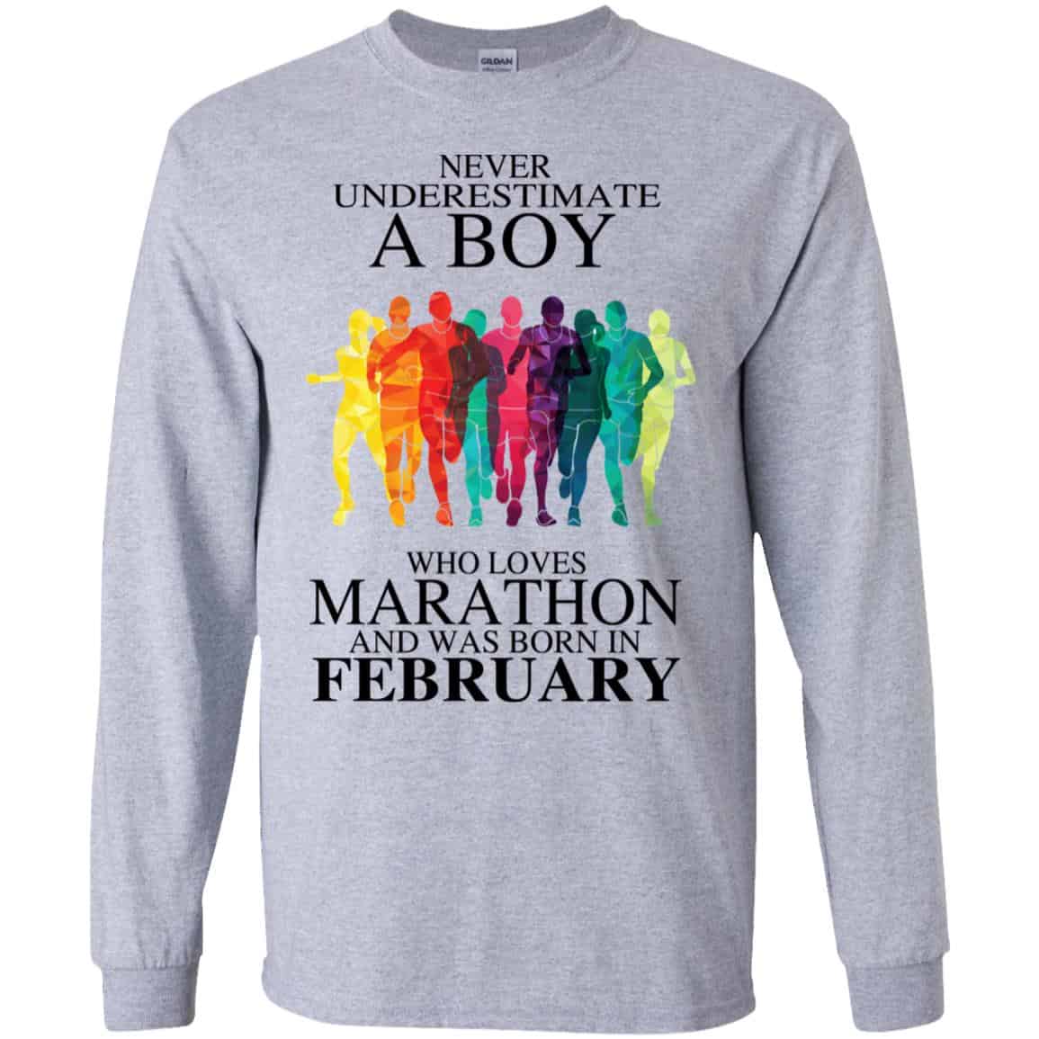 A Boy Who Loves Marathon And Was Born In February T-Shirts, Hoodie, Tank