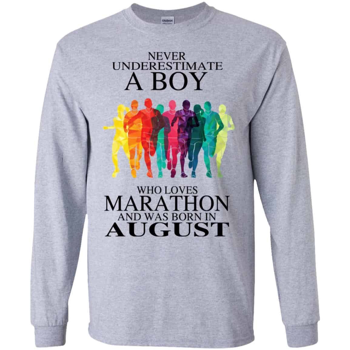 A Boy Who Loves Marathon And Was Born In August T-Shirts, Hoodie, Tank