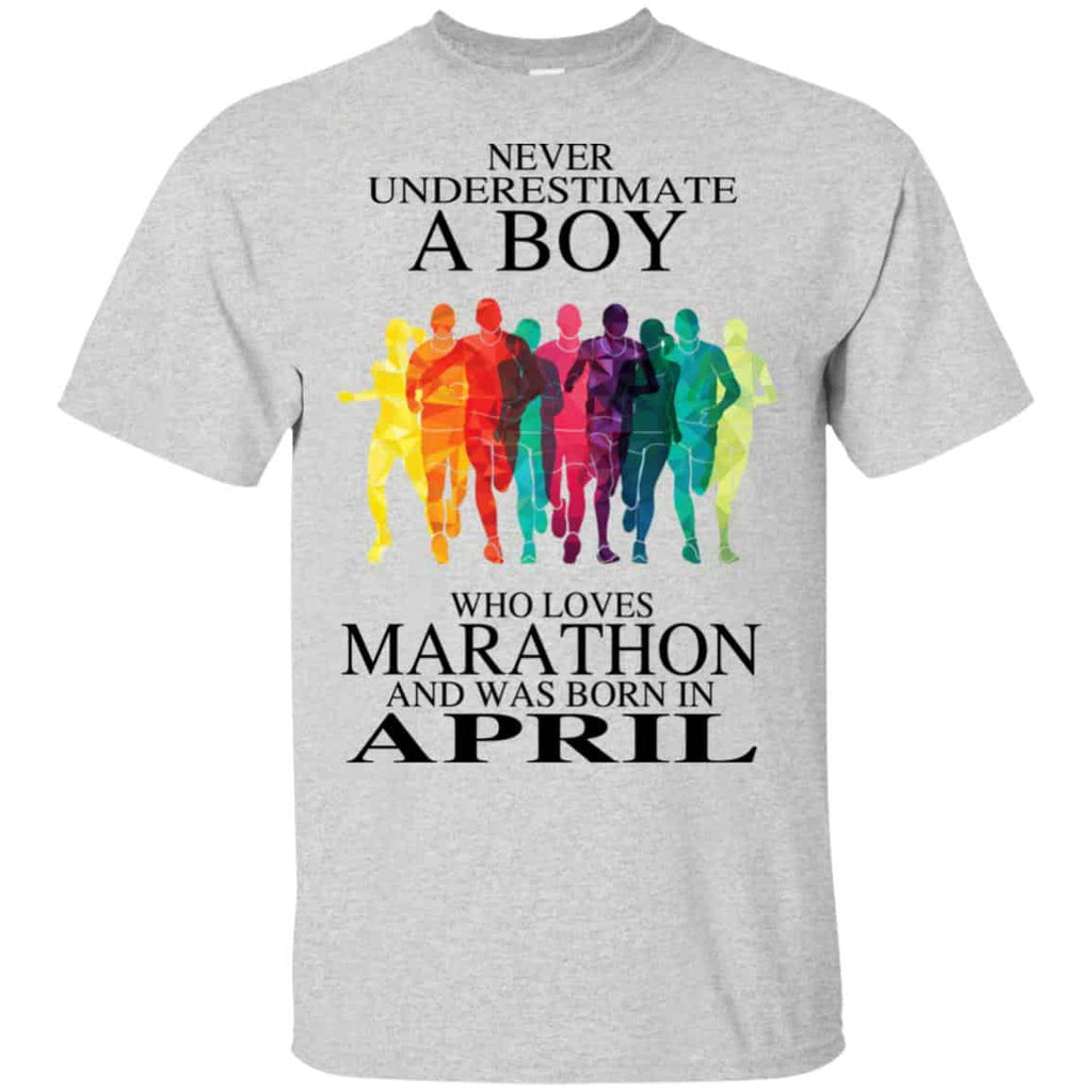 A Boy Who Loves Marathon And Was Born In April T-Shirts, Hoodie, Tank