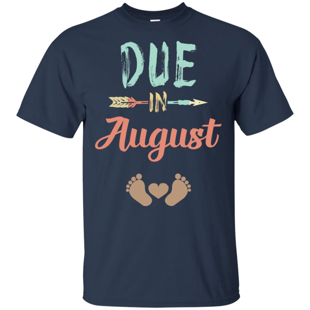 Due Date August Announcement Mommy Bump Pregnancy T-Shirts, Hoodie, Tank