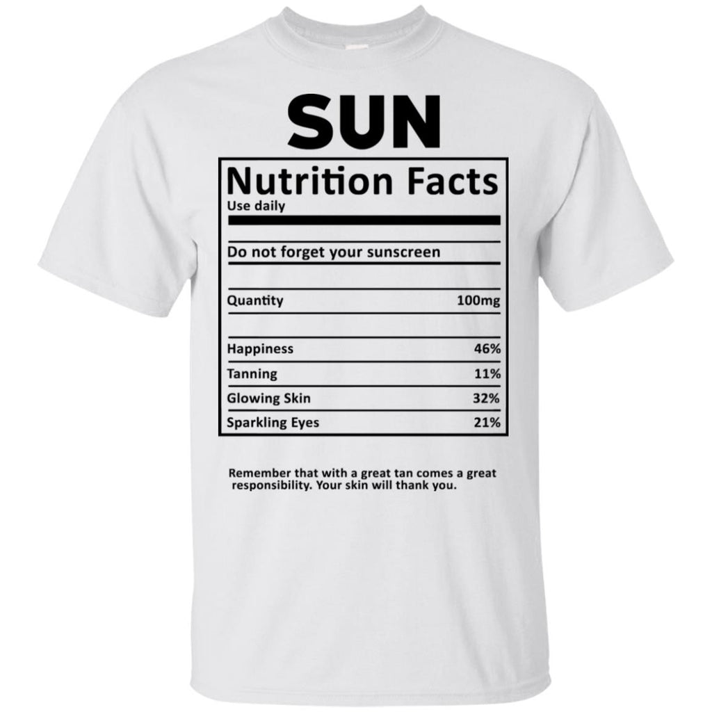 Sun Nutrition Facts T-Shirts, Hoodie, Tank
