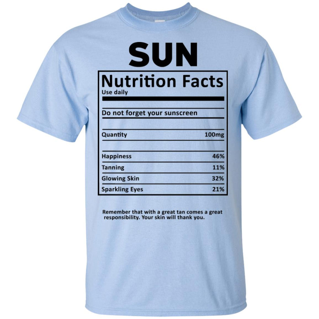 Sun Nutrition Facts T-Shirts, Hoodie, Tank
