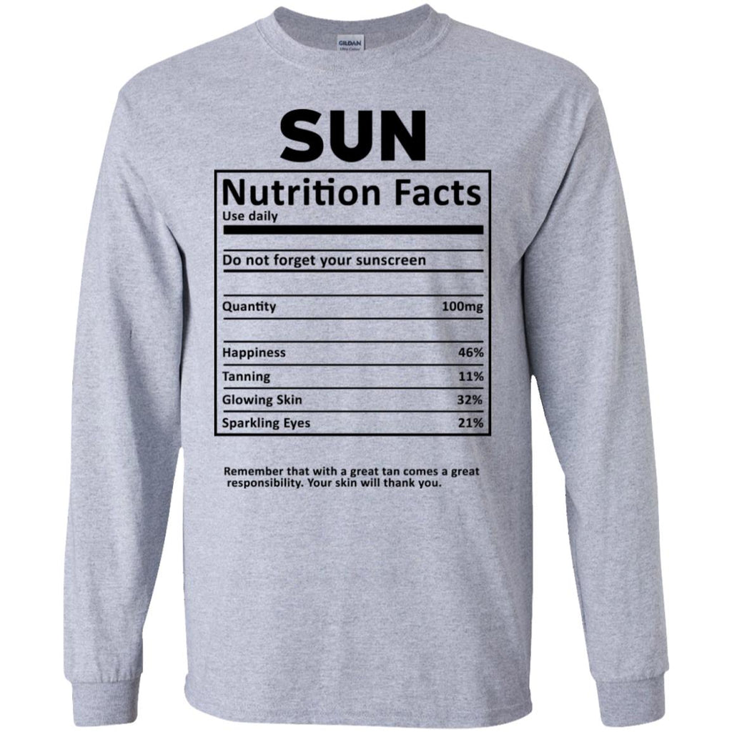 Sun Nutrition Facts T-Shirts, Hoodie, Tank