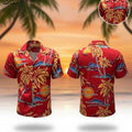 Retro Hawaiian Shirts Men's 80s Aloha Button Down Short Sleeve Tropical Print Shirt