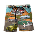 Road Tripping Saved Me From Being A Pornstar Lover Classic Car Route 66 Trendy Aloha Hawaiian Beach Shorts