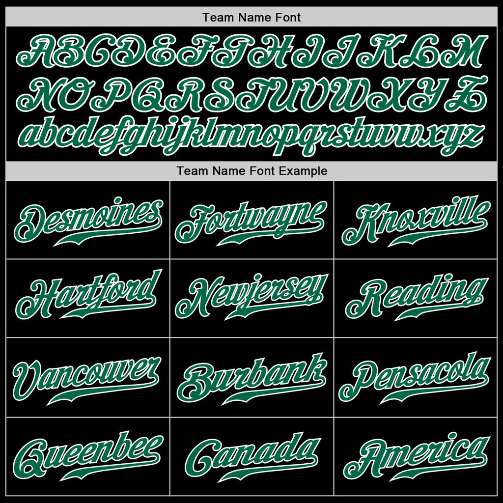 Custom Black Kelly Green-Light Blue Authentic Split Fashion Baseball Jersey