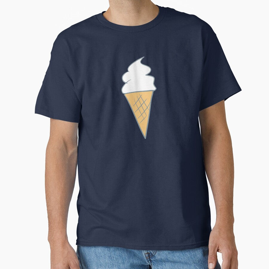 Soft-Serve Cartoon Style Vanilla 99 Ice Cream Pattern Brown background by Karen Ekdahl