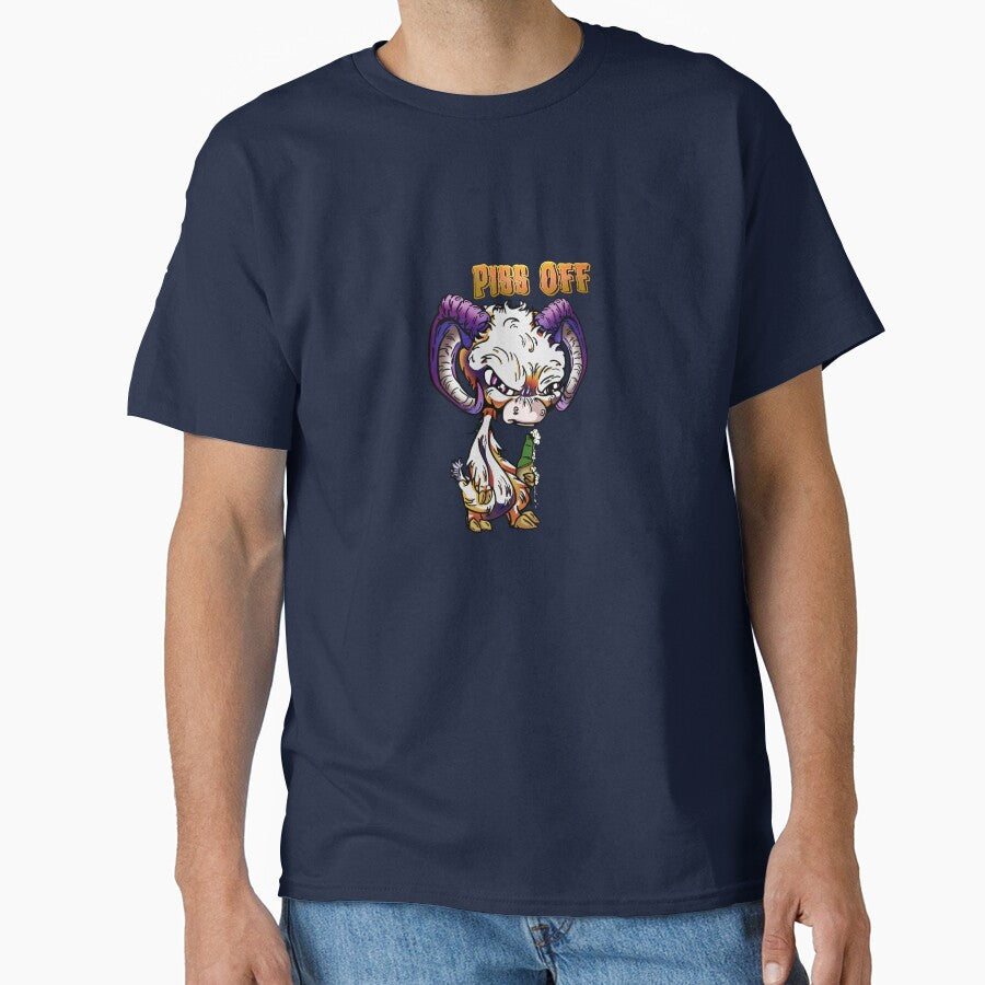 Purple and Orange Cartoon Drink GOAT - Piss Off by iduzarts