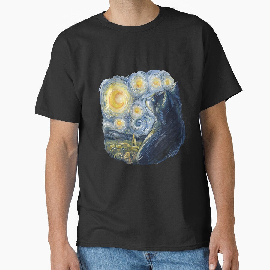 Cat Van Gogh Starry Night Cat Classic Fit, Cat Lover/Mom/Dad Gift by WAB Garb