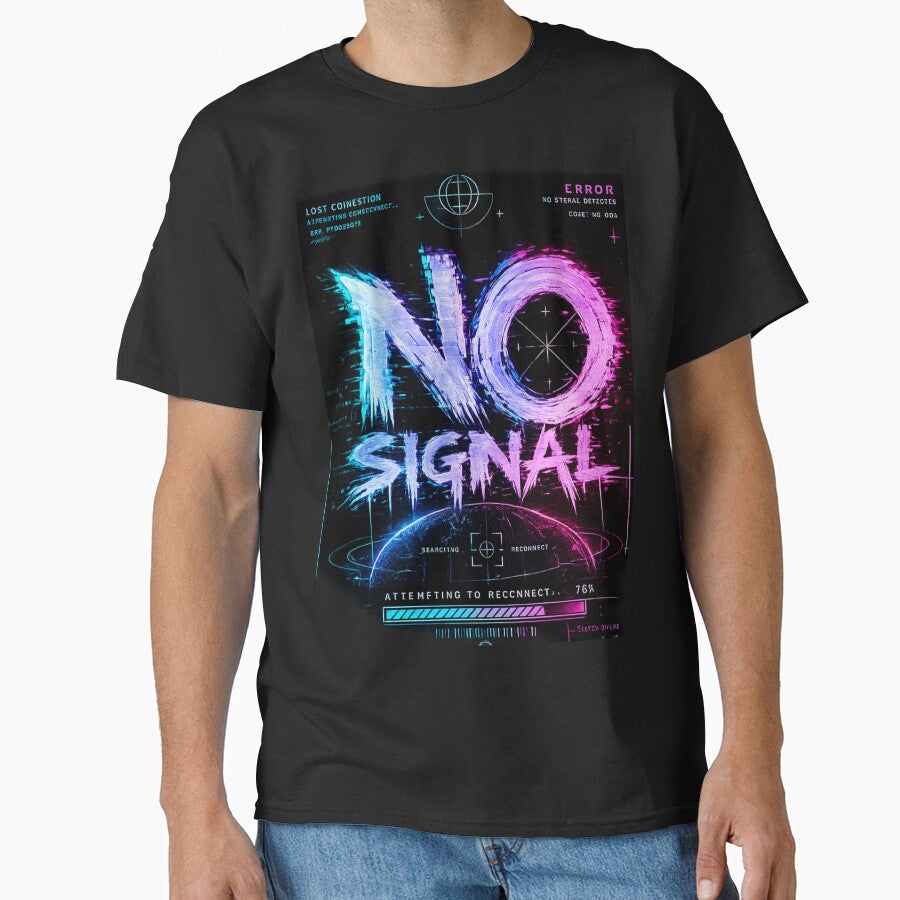 NO SIGNAL – Cyberpunk Glitch Streetwear Design by K Mood Studio