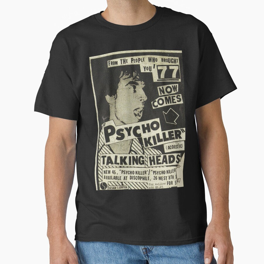 Psycho Killer - Talking Heads post-punk concert poster 1977 by janetganes0118