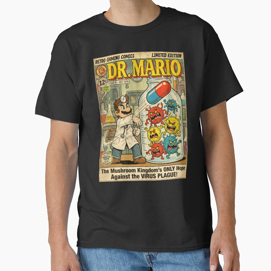 Dr. Mario Retro Game Vintage Comic Cover Art by Back2Collage