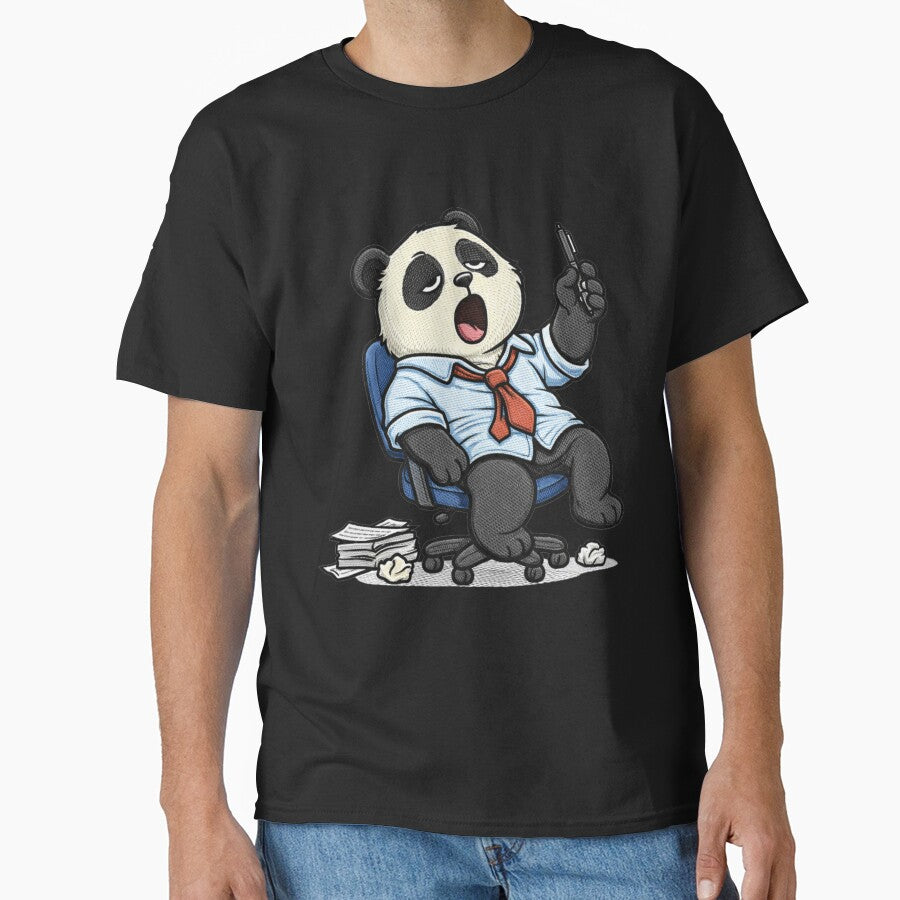 Lazy Office Panda – Funny Tired Office Worker Panda Cartoon Mascot by ColorSplash123
