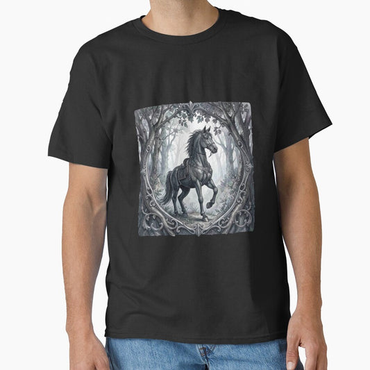Gothic horse in the forest by Tragedyshop