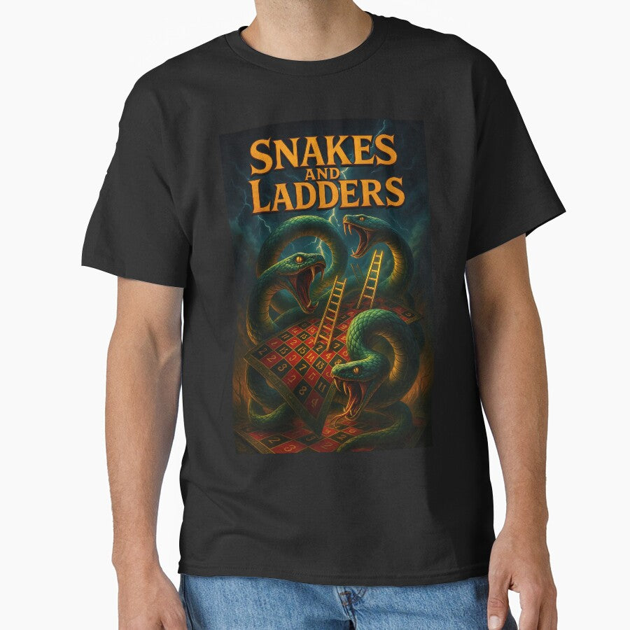 Classic Snakes and Ladders Board Game Design by Retr0Tshirts