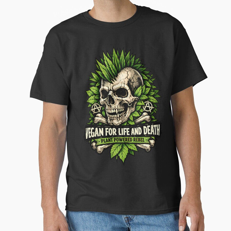 Vegan Punk Skull Plant Powered Rebel by Cat-butt-shirts