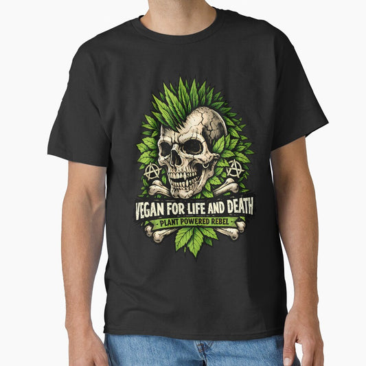 Vegan Punk Skull Plant Powered Rebel by Cat-butt-shirts