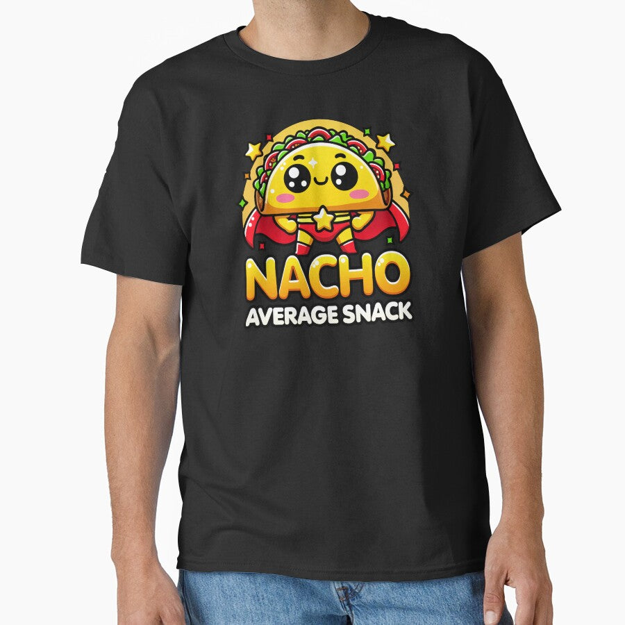 Kawaii Chibi Super Nacho Average Snack Funny Food Pun by Karma Design