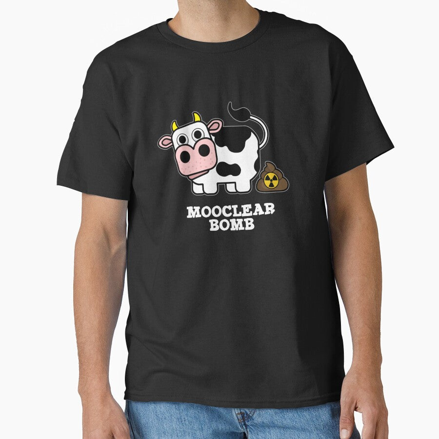 Mooclear Bomb Funny Cow Pun (Dark BG) by punnybone