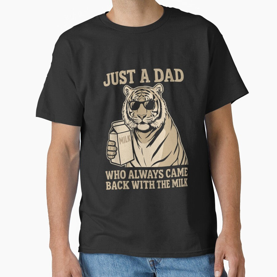 Just A Dad Who Always Came Back With The Milk Father Tiger by salmzouriart