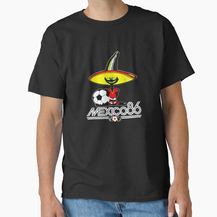 Mexico 86 World Cup Pique Retro Vintage T-Shirt_90751770 by RKdrawings