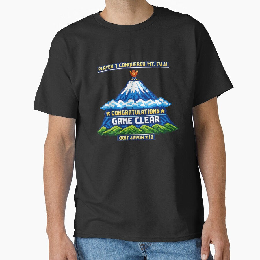 Mt. Fuji Conquered 8-Bit Retro Game Pixel Art Design by maaameee