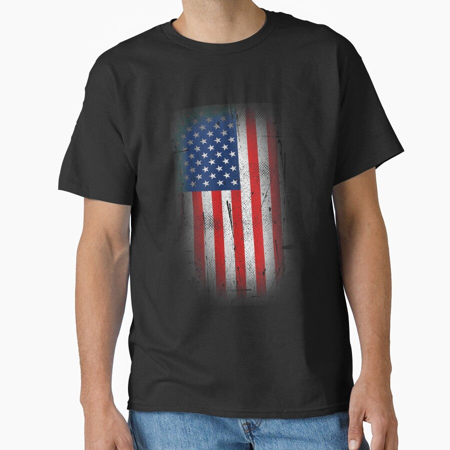 Faded USA Flag T-Shirt for Men and Women by AllStarMerch
