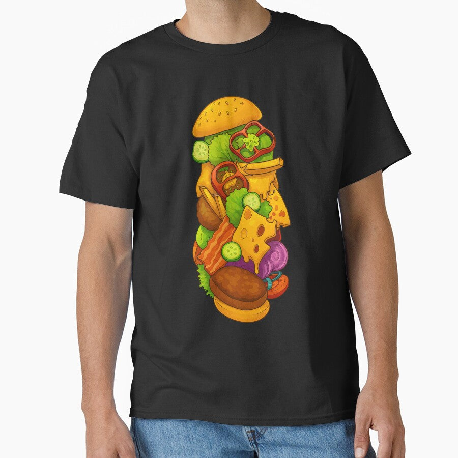 Ultimate Stacked Burger Cartoon Art by AgAndOl