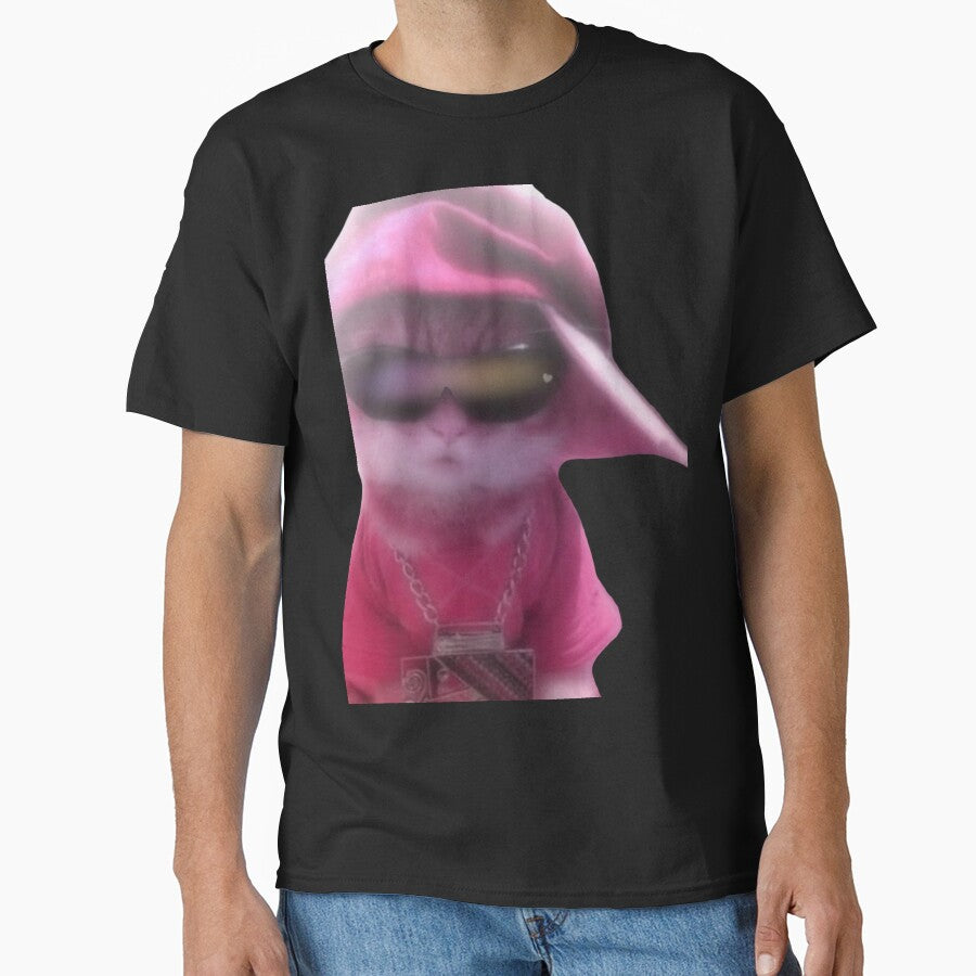 Cute Thug Hipster Cat Y2k | Pink Sunglasses and Cap | Cool Aesthetic Grunge Emo by nyro collective