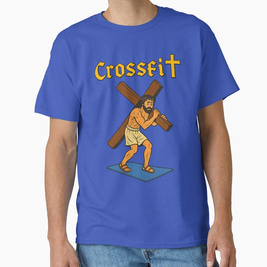 Crossfit – Medieval Jesus Workout Parody Tee by LatonaDesign
