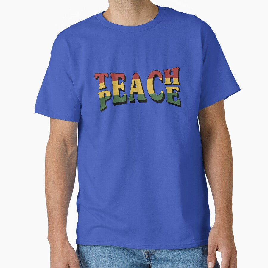Teach Peace Cool Quote Hippie Rasta Weed Love Music by Sid3walkArt