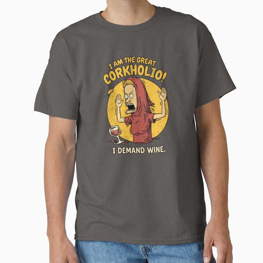 Copia de Corkholio – Funny Wine Cartoon T-Shirt | I Demand Wine by The Lit Shop