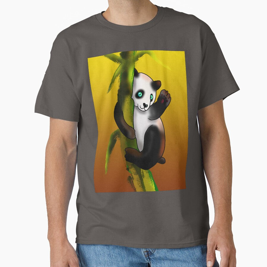 cartoon panda on bamboo by BeingNow