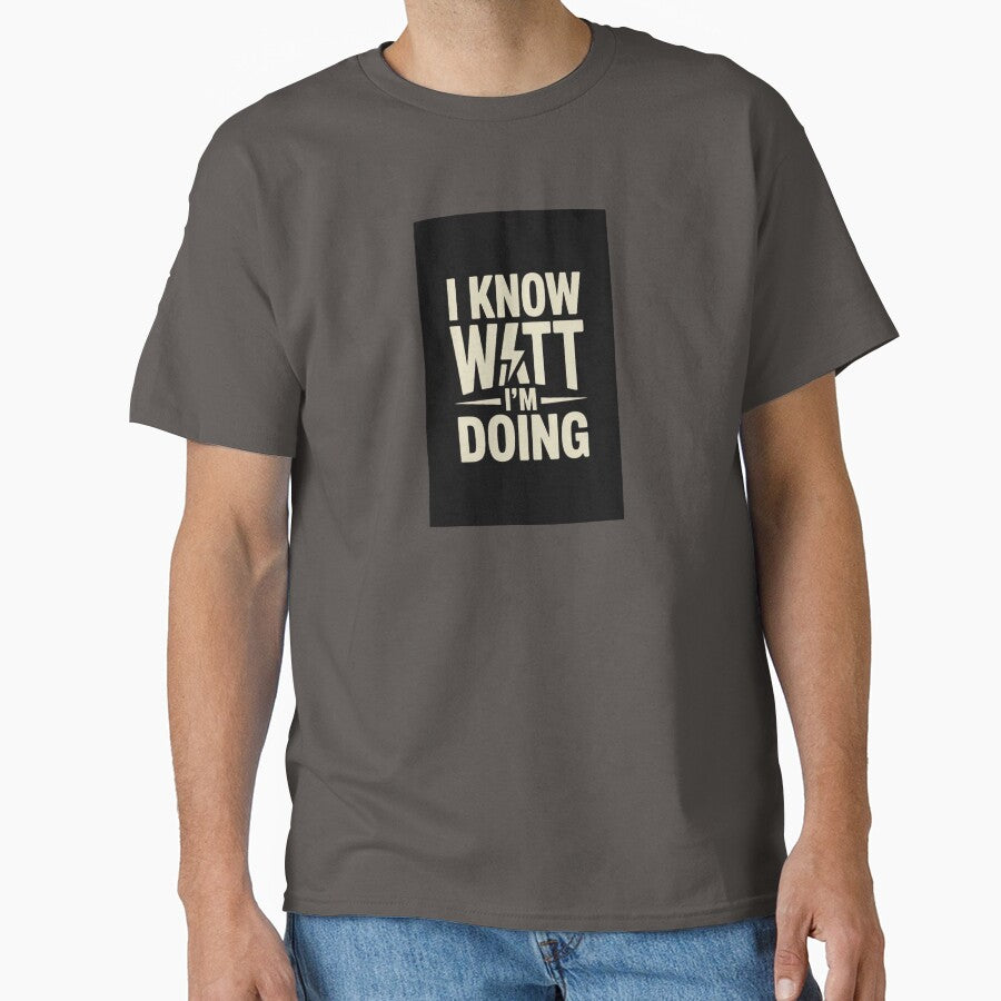 I Know Watt I’m Doing – Funny Electrician Science Pun Typography by Human After All