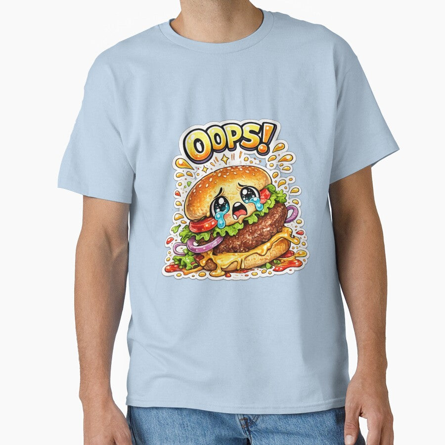Oops Burger – Cute Kawaii Dropped Burger Manga Design by Kevin Shearer
