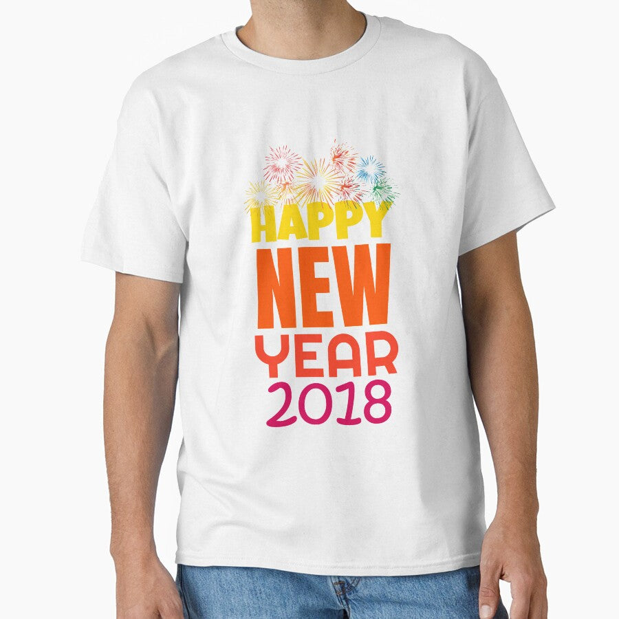 Happy New Year 2018 T-Shirt for Men and Women by AllStarMerch