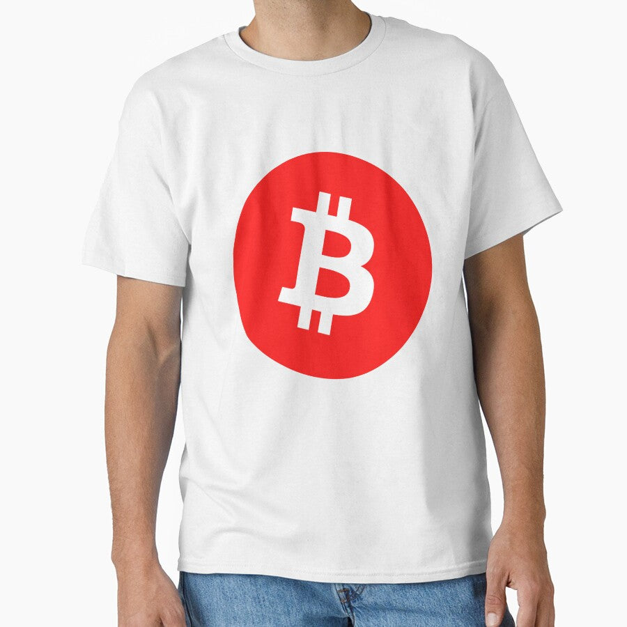 Bitcoin Official Logo (Red) Large Crypto Long Sleeve T-Shirt by Rainwater Merch