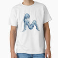 Blue Boots: Artistic blue abstract silhouette t-shirt – modern watercolor design, unique illustration, minimalist and creative aesthetic by Bleuté