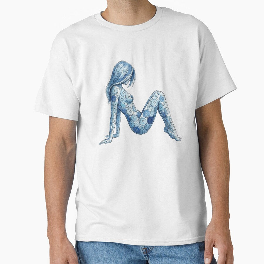 Blue Boots: Artistic blue abstract silhouette t-shirt – modern watercolor design, unique illustration, minimalist and creative aesthetic by Bleuté