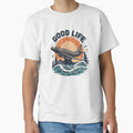 “Good Life – Minimal Positive Quote Lifestyle T-Shirt” by rsuniquestyle