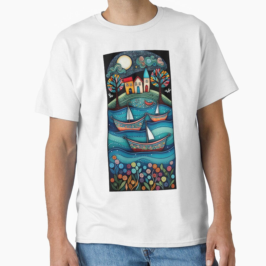 Colorful whimsical village on the sea by NahedAH