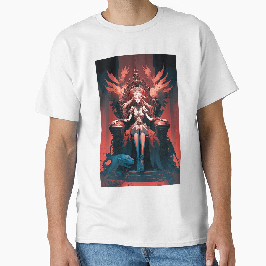 Anime Girl Queen of Hell sitting on Throne by Bubblebuk